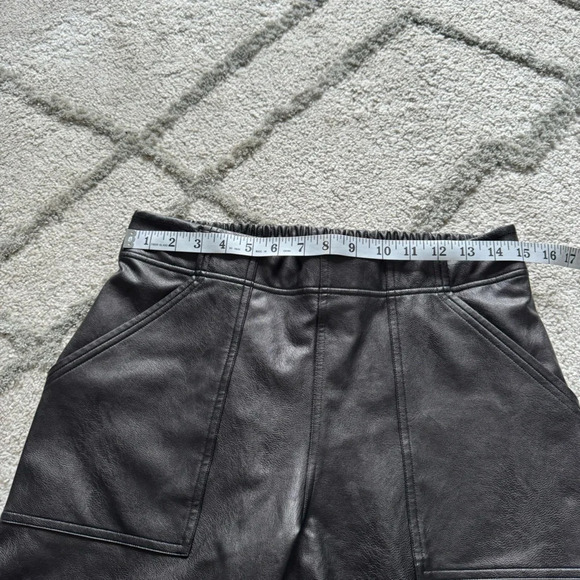 SPANX Faux Leather Jogger black brown high rise pull on large - Picture 5 of 13